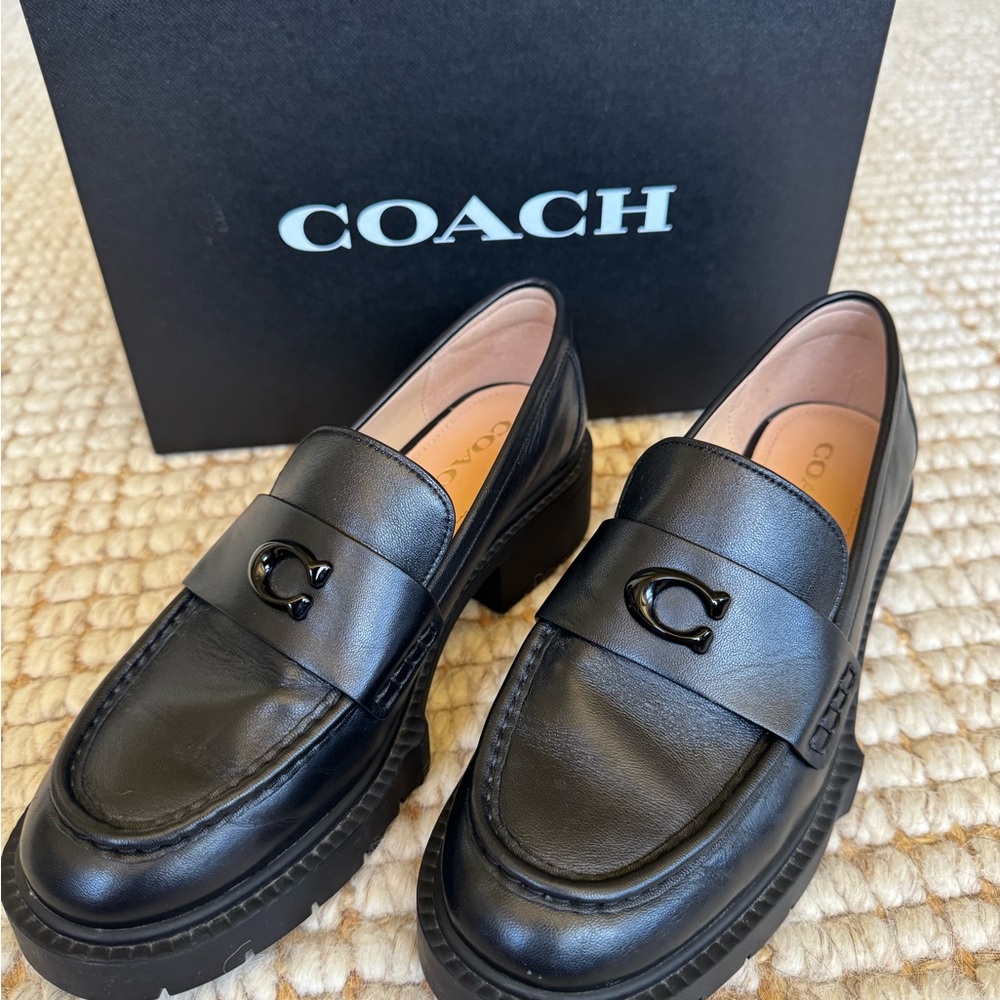 Coach Black Leather Loafers